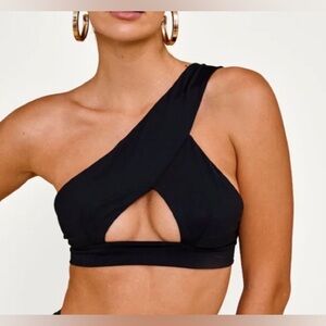 NWT ALT SWIM MOSS black bikini top sz small S